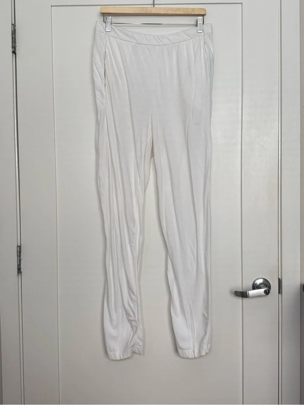 Eileen Fisher Leggings Pants Womens Sz S White Pull On Organic Cotton Lounge